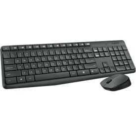 Kit Teclado E Mouse Logitech Sem Fio Mk235 - Preto