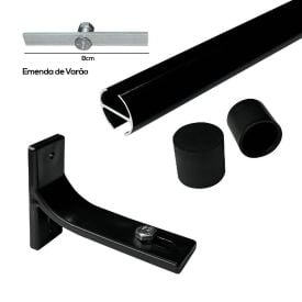 Kit Trilho Deslizante Inove 2,00 m Havan Casa - Preto Fosco