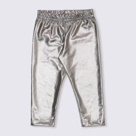 Legging de Bebê Foil Cirrê Fakini Cinza Metalico