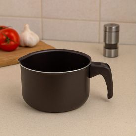 Leiteira De Alumínio Antiaderente Fortaleza 900Ml - Preto