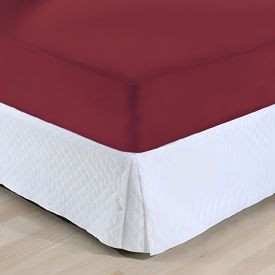 Lençol Solteiro com Elástico de Malha Paris - Vinho Blondstone