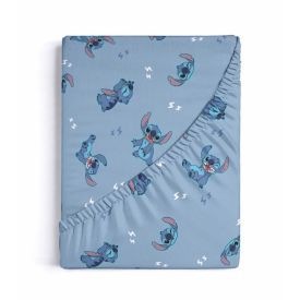 Lençol Infantil Solteiro com Elástico Disney by Hedrons - Stitch Nope Rotativo