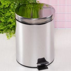 Lixeira Redonda com Pedal Havan Casa 5 Litros - Inox
