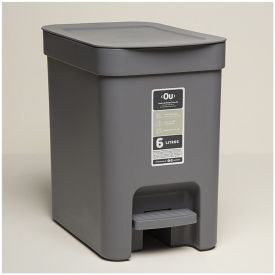 Lixeira Com Pedal Trium Martiplast 6 Litros - Chumbo