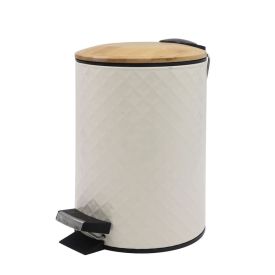 Lixeira Com Tampa De Bambu Havan Casa 3 Litros - Taupe