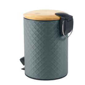 Lixeira Com Tampa De Bambu Havan Casa 5 Litros - Grafite
