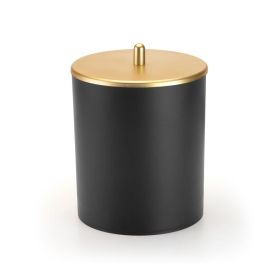 Lixeira Com Tampa Plástica Arth 5 Litros - Preto Com Dourado