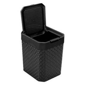 Lixeira Pia Rattan Com Tampa Click Preta 5 Litros