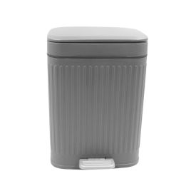 Lixeira Quadrada com Pedal Havan Casa 12 Litros - Cinza
