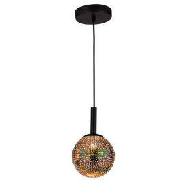 Lustre Pendente Pixel Em Vidro E27 Taschibra - Espelhado
