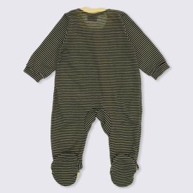 Macacão de Bebê Malha Abelhinha no Pé Yoyo Baby Amarelo/Preto