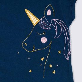 Macacão de Bebê Unicórnio Yoyo Baby Azul Marinho