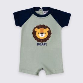 Macaquinho Bebê Menino Leão Yoyo Baby Azul Marinho