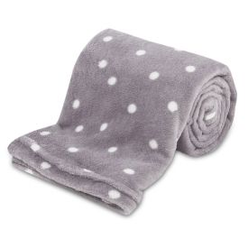 Manta De Bebe Microfibra 90X110 Cm Havan Baby 1 Pç - Poá Prata