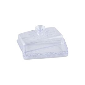 Manteigueira Com Tampa Plasútil Glamour 14Cm - Transparente