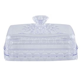 Manteigueira Com Tampa Plasútil Glamour 14Cm - Transparente