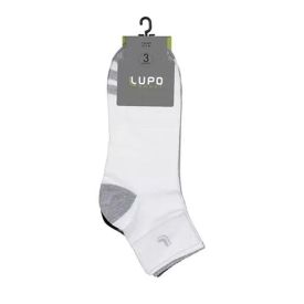 Kit Com 3 Pares De Meia Adulto Sport Lupo - Branco Cinza Preto 41-44