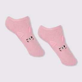 Meia Sapatilha Adulto Fleece Gato Camila Moretti - ROSA CLARO 34/39