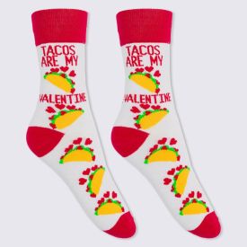 Meia Unissex Tacos Valentine Risk - BRANCO 39/43