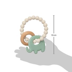 Mordedor De Silicone E Bambu Buba - Elefante