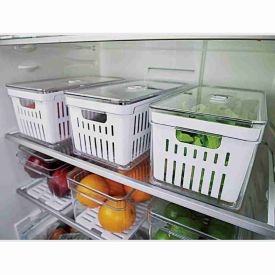 Organizador Com Cesto Ou Clear Fresh 5 Litros - Transparente e Branco