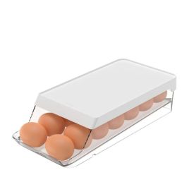 Organizador De Geladeira Para 14 Ovos Roll Clear Fresh Ou - Transparente e Branco