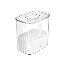 Organizador De Temperos Para Geladeira Com Cesto Clear Fresh Ou 1,5 Litros - Transparente e Branco