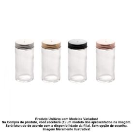 Paliteiro De Vidro Com Tampa Lyor 80 Ml - Sortido