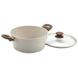 Panela Caçarola De Alumínio Com Revestimento Cerâmico Cook Marmol Mimo Style 3,8L - Bege