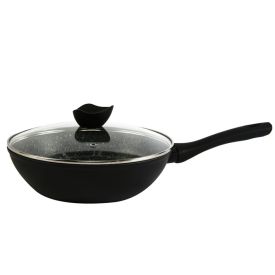 Panela Wok Com Tampa De Alumínio Revestimento Em Granito Ibiza Havan Casa 2,4 L - Preto