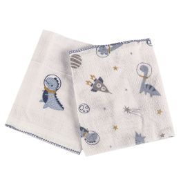 Pano De Boca Bordado Havan Baby - Dino Azul