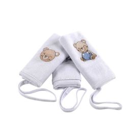 Pano De Boca Com Prendedor De Chupeta 3 Peças - Teddy Azul