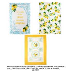 Pano de Copa 100% Algodão Felpudo Döhler 1 Pç - Sortido Limões