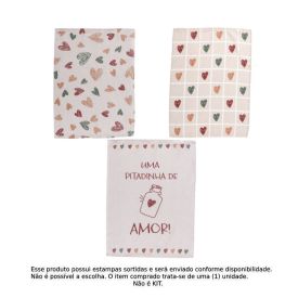 Pano de Copa Estampado 46 X 65Cm Teka - Corações