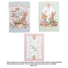 Pano de Copa Páscoa Döhler - Coelhos