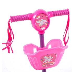 Patinete Rosa 3 Rodas Com Cesto Som E Led Havan Toys - HBR0444