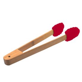 Pegador De Silicone E Cabo De Bambu Havan Casa 30 Cm - Vermelho