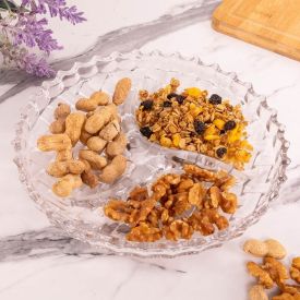 Petisqueira Cristal Com 3 Divisórias Lyor - Transparente