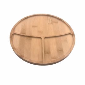 Petisqueira Redonda Com 3 Divisões Havan Casa 25Cm - Bambu