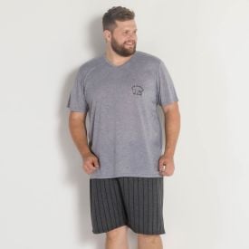 Pijama Masculino com Listrado Marc Alain