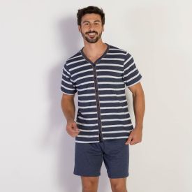 Pijama Masculino Listra Aberto Marc Alain Listra
