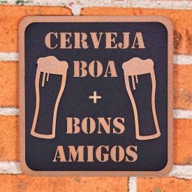 Placa Decorativa Cerveja Boa Forgerini - Preto