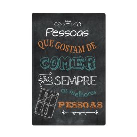 Placa Decorativa Havan Casa 29,5Cm - Pessoas Que Gostam de Comer