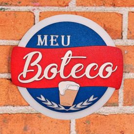 Placa Decorativa Meu Boteco Forgerini - Vermelho