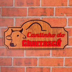 Placa Madeirada Cantinho Do Churrasco Forgerini - 710