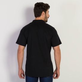Polo Masculina Básica Com Bolso Marc Alain Preto