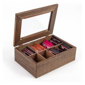 Porta Chá De Madeira Bw Quadros - Bambu