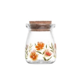 Porta Condimentos De Vidro Com Rolha De Bambu Flora Lyor - 100ml
