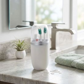 Porta Escova Dental com Tampa Arthi 500Ml - Branco