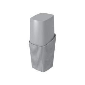 Porta Escova Dental Com Tampa New Square 20,8Cm - Cinza